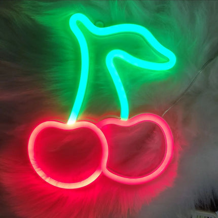 LED Neon Sign Lamp Banana Cherry Shaped Fruit Restaurant Wall Neon Light for Party Wedding Shop Birthday Home Decoration