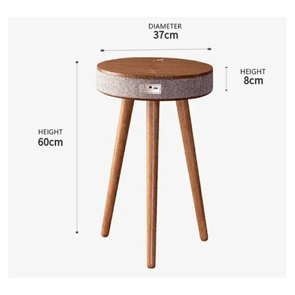 Wooden Coffee Table Portable Bluetooth Speaker Smart Speaker Tripod Table 9000 MAh with Wireless Charger and USB Charging Stand