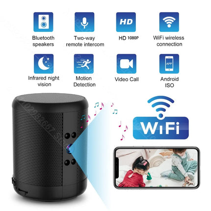 1080P HD Mini Wifi Camera Bluetooth Speaker Home Security Surveillance Two-way Remote Intercom Night Vision Cam 3600mah Battery