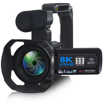 Full HD 8k Professional Video Camera 48MP WiFi Camcorder Digital 16X Zoom Streaming Auto Focus Cam