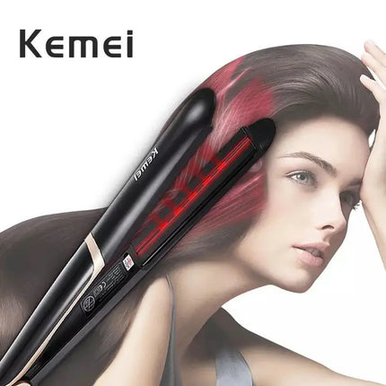 Kemei Electric Hair Straightener KM-2219 Wholesale Good Price Hair Iron With Infrared Ray Hair Straightener And Curler