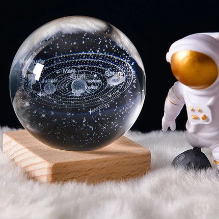 6/8cm 3D Crystal Ball Solar Planet System Globe Astronomy Gift For Children Home Bedroom Decoration