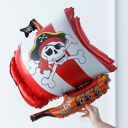 115Pcs Pirate Theme Balloon Garland Pirate Balloon Skull Latex Helium Balls Halloween Decorations Boys Birthday Party Supplies