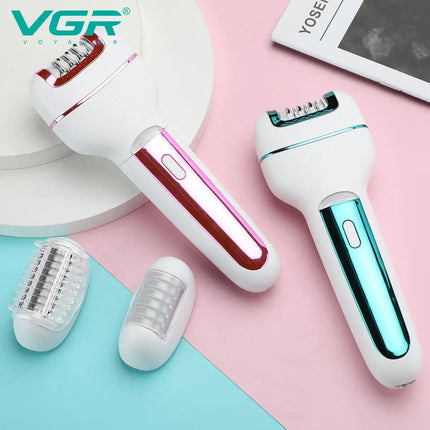 Original VGR 3in1 Epilator Women Electric Shaver For Face & Body Rechargeable Lady Trimmer Hair Removal Bikini Underarms Legs