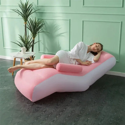 New Inflatable Lazy Sofa Fashionable Comfortable Lunch Break Recliner Indoor Foldable Bed Leisure Air Stool Furniture