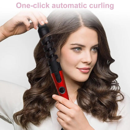 Electric Curling Iron Frizz-Free Portable Hair Curler Automatic Egg Roll Wavy Hair Curling Wand Lady Hair Styling Tool (US Plug)