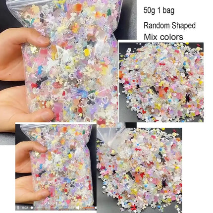 500-600pcs Bow Flower Nail Art Resin Decorations Mix Shapes Nail Charms Press on Manicure Supplies Jewelry Kawaii Accessories *&