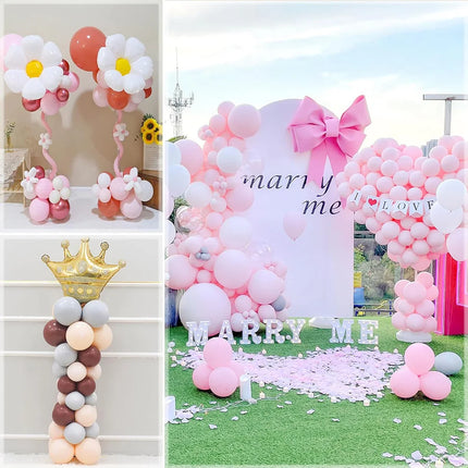 72.8 & 112inch Balloon Arch Kit Glod Stand Half Arch Balloon Stand with Base Balloon Arch Frame for Wedding Birthday Decorations