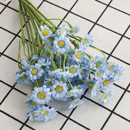 Artificial Daisy Silk White Yellow Blue Simulation Chrysanthemum Fake Flowers Daisy Home Garden Office Decoration