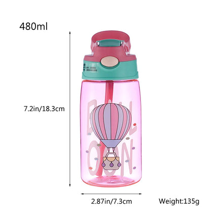 480Ml Kids Sippy Cup Water Bottles Creative Cartoon Feeding Cups With Straws And Lids Spill Proof Portable Toddlers Drinkware