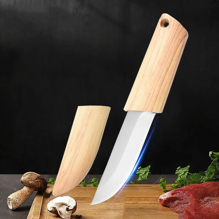 Paring Knife Chef Slicing Steak Fish Knife Sharp Kitchen Knives Plastic Handle Stainless Steel Boning Barbecue Knives With Cover