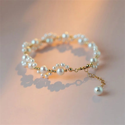 INS Imitation Pearl Bracelet Cartoon Cute Acrylic Ball Beads Imitation Cat Claw Bracelet For Women Fashion Jewelry Trend