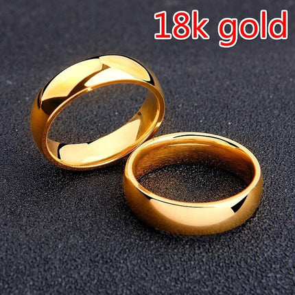 Fashion Luxury Golden Engagement Wedding Ring Couple Ring Simple Fashion Style Fine Jewelry Anniversary Gift Men and Women Ring