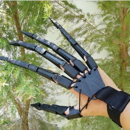 Halloween Articulated Finger Gloves Flexible Funny Flexible Toy Costume Party Ghost Claw Hand Model Halloween Party Decor Gift