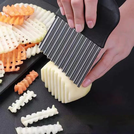 Corrugated knife stainless steel wolf teeth cut potatoes wavy knife kitchen household vegetable cutting artifact fancy slicer