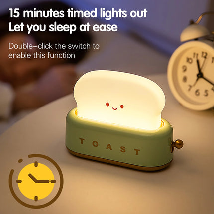 Cute Bread Light LED Night Lamp Baby Sleeping Bedside Warm Lamp for Home Nursery Bedroom Ambient Light Lactation Illumination