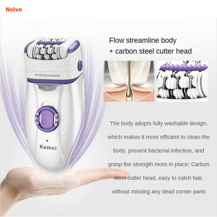 Electric Epilator Rechargeable Removal Epilator Facial Hair Remover Lady Shaver Bikini Trimmer Body Depilatory Epilator