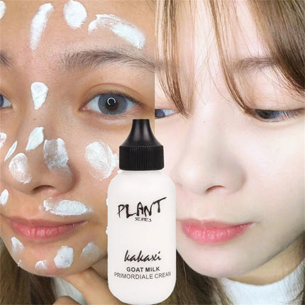 Professional Lazy Foundation Goat Milk Cream Natural Whitening Full Coverage Waterproof Brightening Cover Dark Circle Cosmetics