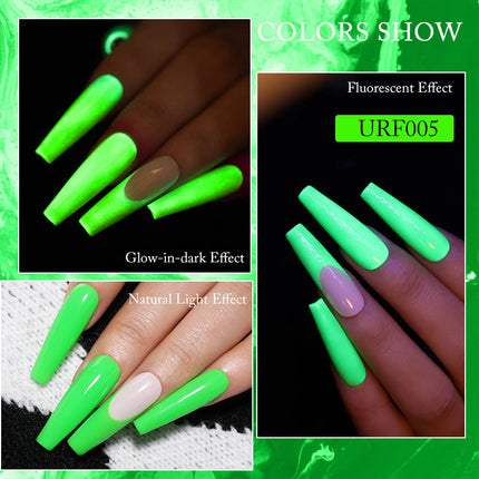 UR SUGAR Green Fluorescent Glow-in-dark Gel Nail Polish Neon UV LED Nails Gel Soak Off Gel Varnish Luminous Nail Art Gel