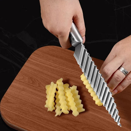 Household kitchen kitchen knife sharpened potato knife, stainless steel corrugated knife cutting radish potato wavy lace knife