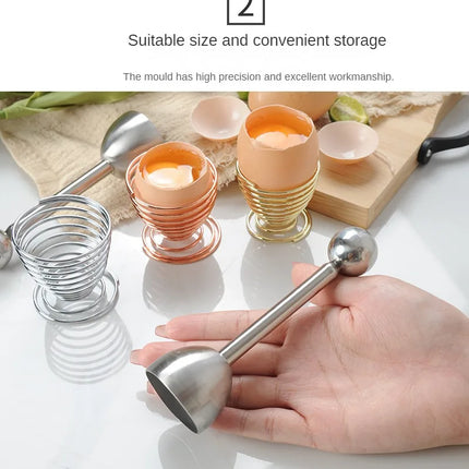 1pc Spring Egg Holder Cup Stainless Steel Elastic Steamed Egg Rack Rice Layer  Boiled Egg Storage Stand Tray Kitchen Tools