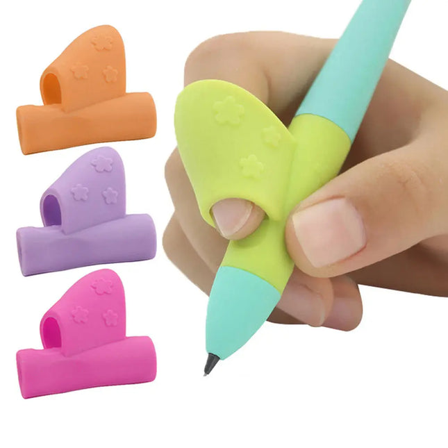 Color Random 2 Pencils Handle Right Hand Helps Children Learn Holding Pen and Writing Posture Correction Magic Fits Pencil Soft