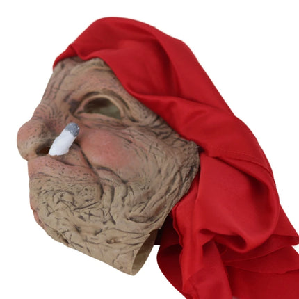 Halloween Mask Smoking Old Grandmother Latex Masks Realistic Costume Cosplay Props