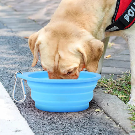 350/600ml Large Collapsible Dog Pet Folding Silicone Bowl Outdoor Travel Portable Puppy Food Container Feeder Dish Bowl