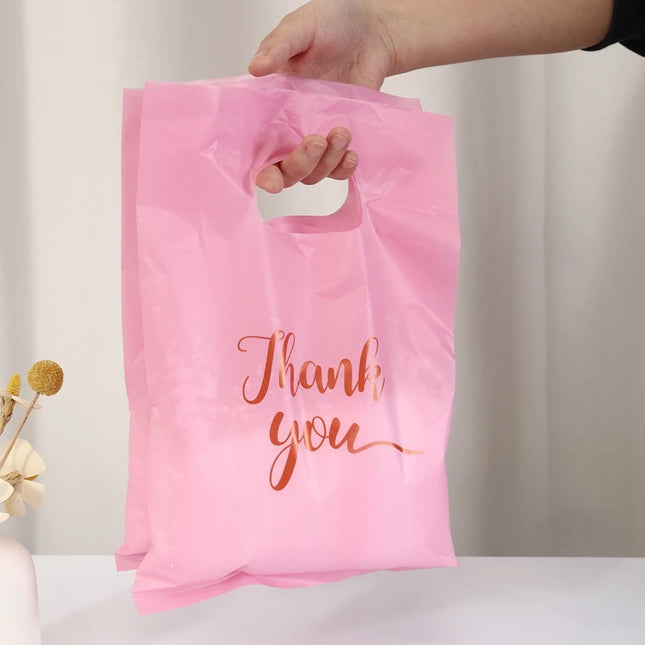 100pcs Thank You Plastic Gift Bags, Gift Wrapping Supplies Gift Bags Perfect For Thank You Gifts, Party Decor