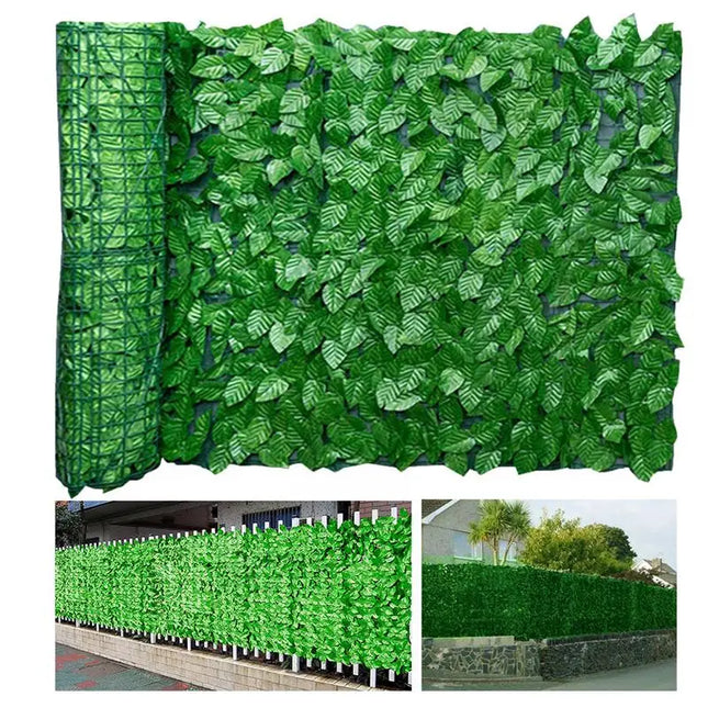 Artificial Leaf Privacy Fence Roll Wall Landscaping Fence Privacy Fence Screen Outdoor Garden Backyard Balcony Green Basket