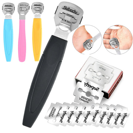 11 Pieces Callus Shaver Set Professional Stainless Steel Foot File Head Foot Care Tools Hard Dry Skin Remover for Hand Feet