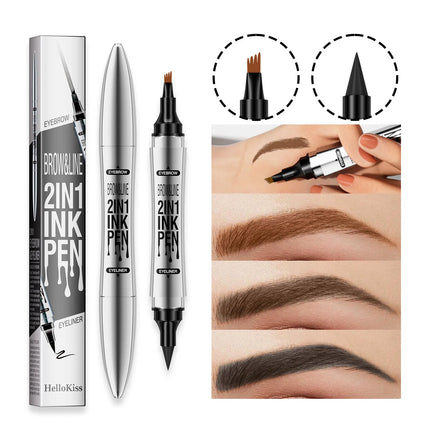 4 Color Double Head Eyebrow Pencil Waterproof Eyebrow Pen Tint Tattoo Eyebrows Makeup Cosmetics Long Lasting Eye Brow Pencil