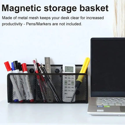 Magnetic Pencil Holder Home Mesh Basket Mesh Pen Case Desktop Container for Desktop Kitchen Refrigerator Blackboard Pen