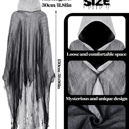 Ghost Dementors Cosplay Costume Unisex Gothic Horror Zombie Vampires Hooded Capes Day Of The Dead Party Props Cloaks