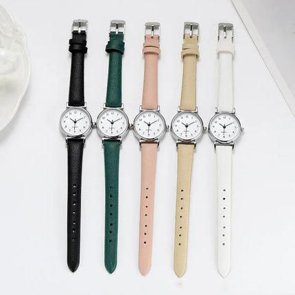 Simple Women Watches Small Dial Quartz Wristwatches Popular Girls Watches Reloj Round Leather Clock Gift Часы Женские Наручные