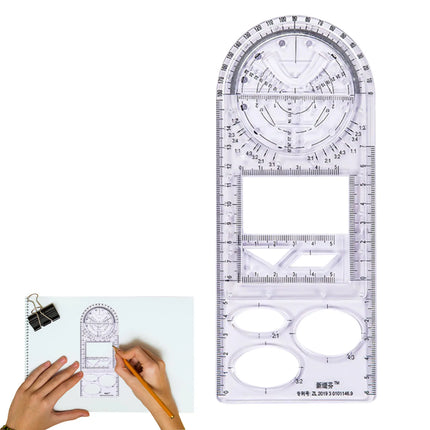 Multifunctional Geometric Ruler Geometric Drawing Template Measuring Tool For School Office Architecture Supply School Ruler