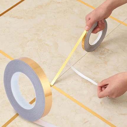 50M Self-Adhesive Tile Sticker Tape Gold Silver Floor Waterproof Wall Gap Sealing Strip Tile Beauty Seam Sticker Home Decoration