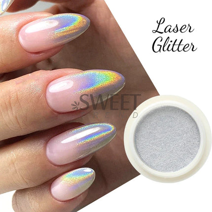 Holographic Chrome Solid Nails Powder Laser Metallic Glitter Rubbing Dust Silver Blue Pigment Iridescent Accessories Decoration