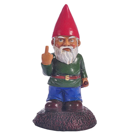 Middle Finger White Beard Dwarf Ornament Outdoor Resin Crafts Resin Garden Statue Garden Dwarf Statue Ornament Lawn Garden Decor