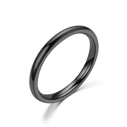 2mm Thin Stainless Steel Rings Rose Gold Fashion Simple Titanium Steel Rings for Women Girl Gifts