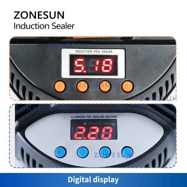 ZONESUN Handheld Induction Sealer Portable Electromagnetic Bottle Sealing Machine Aluminum Foil Lid Plastic Vial ZS-DL800