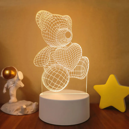 SOLOLANDOR 3D LED Lamp Creative 3D LED Night Lights Novelty Illusion Night Lamp 3D Illusion Table Lamp For Home Decorative Light