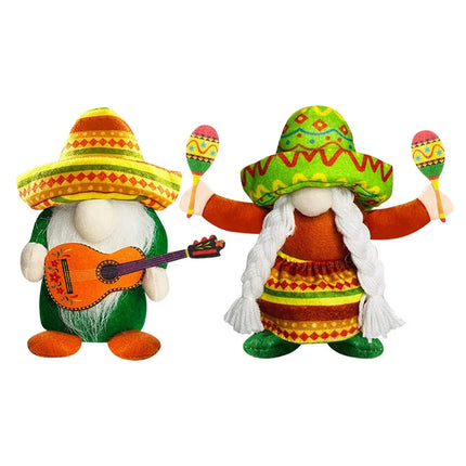 Fiesta Gnome Cinco De Mayo Faceless Doll Tomte For Mexican Taco Tuesday Summer Home Kitchen Tiered Tray Decorations