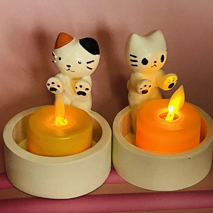 Kitten Candle Holder Cute Cat Candlestick Creative Aromatherapy Candle Holder Durable High Tempe Cartoon Candlestick Decoration