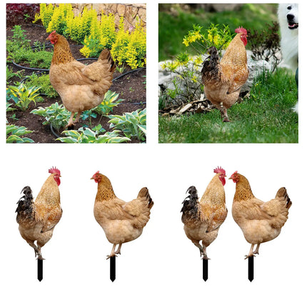 Chicken Animal Statue Stakes Acrylic Sign Chicken Garden Statue for Yard Art Sculpture Backyard Outdoor Chicken Decor Home