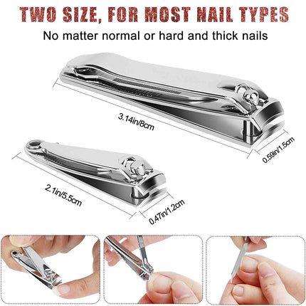 Nail Clipper,Premium Stainless Steel Fingernail and Toenail Clipper Cutters, Fingernail Clipper Cutters with Nail File Sharp.