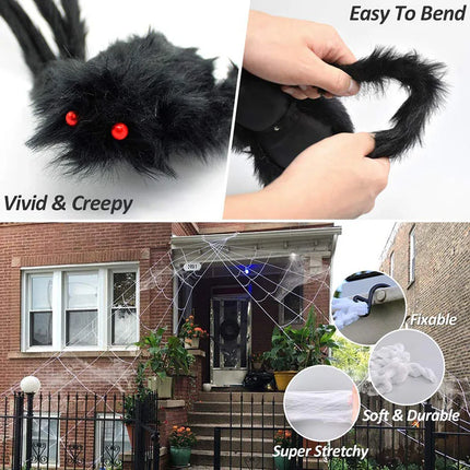 Halloween Spider Web Giant Stretchy Cobweb For Home Bar Haunted House Scary Prop Horror Yard Outdoor Halloween Party Decoration