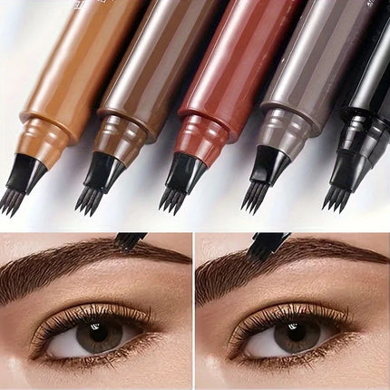 Long-lasting and smooth four-pronged liquid eyebrow pencil with clear roots, natural wild eyebrow pencil, waterproof and styling