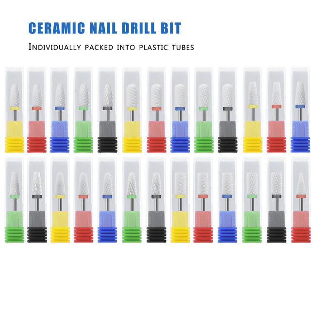 Ceramic Nail Drill Bit-3/32 Nail Drill Bits for Acrylic Nails,Professional Electric Nail Drill for Crystal Nail Extension.