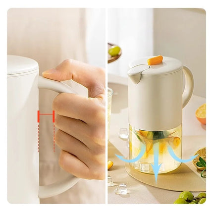 1800ML Transparent Glass Water Jug For Home And Kitchen Portable Coffee Pot With Handle Coffee Tea Kettle Coffeeware Teaware